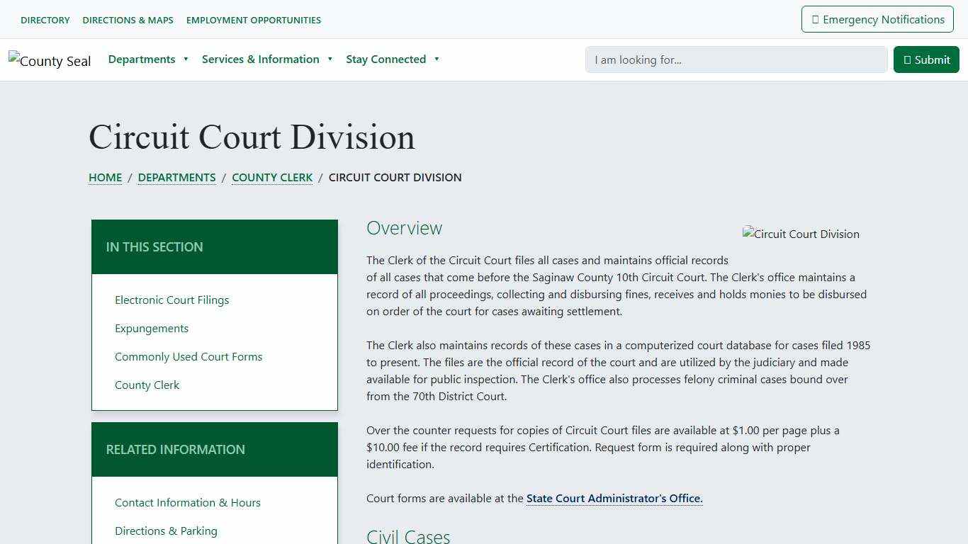 County of Saginaw, MI - Circuit Court Division