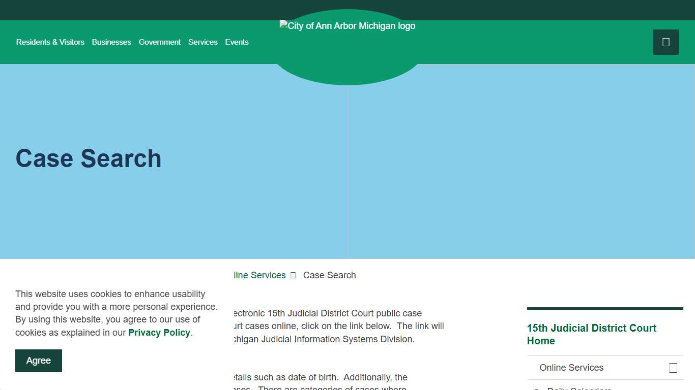 Case Search City of Ann Arbor